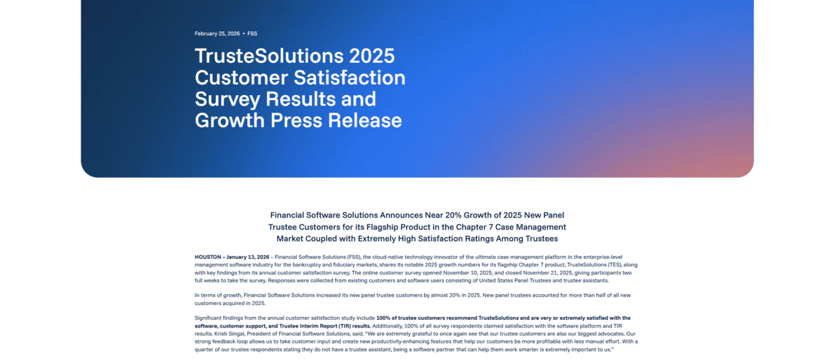 TrusteSolutions 2025 Customer Satisfaction Survey Results and Growth Press Release