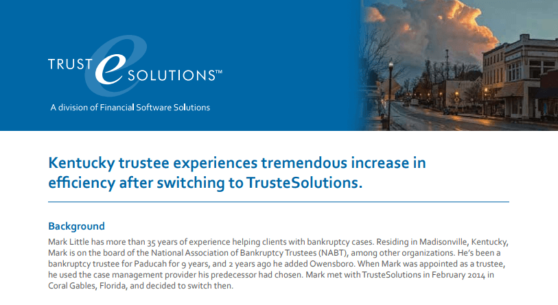 Kentucky trustee reports increased efficiency after switching to TrusteSolutions